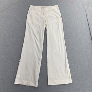 J Crew Pants Womens 4 White Chino Broken In Classic Twill Mid Rise Roll Tab